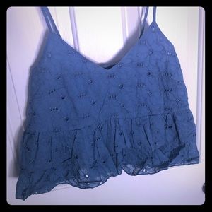 Light blue laced crop top